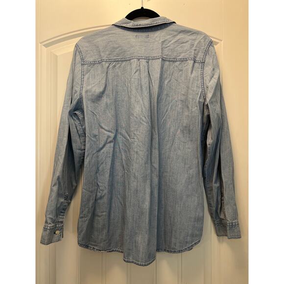 Old Navy Women’s Long Sleeve Button Down Pockets Casual Denim Shirt Size XL Blue - Picture 3 of 3